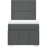 vidaXL Box spring postelja z vzmetnico temno siva 90x200 cm blago | Shoptok.si