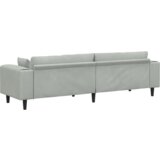 vidaXL Žametni kavč z blazino z blazino Svetlo siva 208 cm Žamet | Shoptok.si