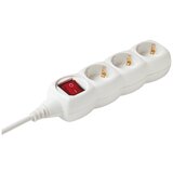 Home produžni kabl,3 utičnice, prekidač, 1.0mm2, 1,5 met, beli - NV 3K/WH Cene