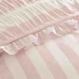 Catherine Lansfield Rožnata 3-delna posteljnina za zakonsko posteljo 200x200 cm Seersucker Frill Stripe – | Shoptok.si