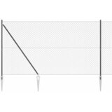 vidaXL Ograja iz verige z 7 klinastimi drogovi 1.6x10 m Galvanizirano jeklo | Shoptok.si