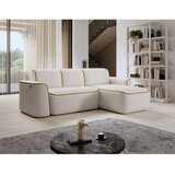 ELTAP Rumena/kremno bela kotna sedežna garnitura iz tkanine bouclé (desni kot/z ležalnikom) Ume – | Shoptok.si