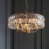  Endon 106244 - Luster na lancu CLIFTON 5xE14/6W/230V prečnik 50,5 cm mesing/prozirno | Eponuda.com