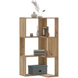 vidaXL Kutni regal z knjige 3 razine artisian hrast 50x50x102cm drveni | shoptok.hr
