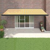  Tenda na uvlačenje žuto-bijela 5 x 3 m od tkanine i aluminija | shoptok.hr