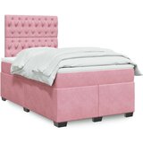 vidaXL Krevet s oprugama i madracem ružičasti 120 x 190 cm baršunasti | shoptok.hr