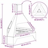  Kamin Crna 50 x 43 x 52 cm Čelik | shoptok.hr