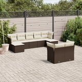 vidaXL 9-dijelni set vrtnih sofa s jastucima poliratan smeđi Cijene