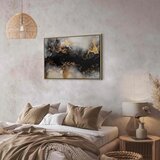  Slika - Golden explosions – abstract pattern inspired by marble 120x80 U prirodnom drvenom okviru | shoptok.hr