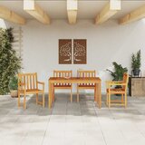  Vrtni set za objed 5 kom. Smeđa Čvrsto drvo akacije 140 x 80 x 74 cm | Shoptok.si