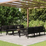  The Living Store Vrtna sedežna garnitura 8-delna z blazinami aluminij antracit - Vrtna Sedežna Garnitura, (21463255) | Shoptok.si