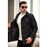 Dewberry 23058 Lined Belted Double Breasted Mens Trenchcoat-BLACK | ePonuda.com