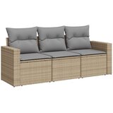 Maison Chic Seti vrtnega pohištva - Vrtna garnitura - Vrtni pohištvo set 3-delna z blazinami bež poli ratan, (21809818) | Shoptok.si