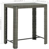  Vrtni barski stol sivi 100 x 60,5 x 110,5 cm od poliratana | Eponuda.ba