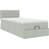 vidaXL Okvir kreveta s madraca svijetlosivi 90x200cm baršunasti | shoptok.hr