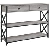 Maison Chic konzolna miza - miza ob steni siva sonoma 100x28x75 cm inženirski les, (21785979) | Shoptok.si