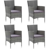  5-dijelni vrtni blagovaonski set od poliratana s jastucima sivi Siva Dužina stola 150 cm | Shoptok.si