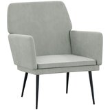The Living Store Fotelj svetlo siv 62x79x79 cm žamet - Naslanjač, (21420423) | Shoptok.si