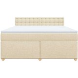 vidaXL Box spring postelja z vzmetnico krem 180x200 cm blago, (21309389) | Shoptok.si