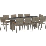  11-dijelni set za objedovanje u vrtu sivi poli ratan | shoptok.hr