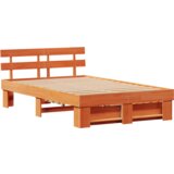  Konstrukcija postelje z vzglavjem Voskast rjav 120 x 200 cm, (5000126739) | Shoptok.si