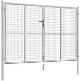 vidaXL Vrtna vrata pocinkano jeklo 306x225 cm srebrna | Shoptok.si