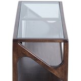 Light & Living Stranska mizica s stekleno mizno ploščo v temni naravni barvi 41x119 cm Yuki – | Shoptok.si