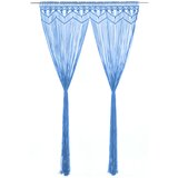 vidaXL Zavjesa s makrameom plava 140 x 240 cm pamučna | shoptok.hr