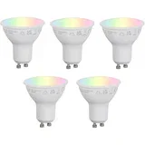 Komplet 5 Pametna zatemljiva LED žarnica GU10 50 mm Opal RGBW 4,7 W 400 lm 2700-6500 K