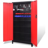  Ormar za Alat s 2 Vrata Čelični 90x40x180 cm Crno-Crveni | shoptok.hr