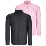 Dewberry DUO SET G725 MEN'S SHIRTS-BLACK-PINK Cijene
