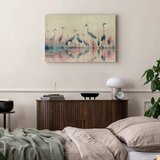  Slika - Birds by the lake - herons painted in watercolour in delicate grey and pink colours 120x80 Premium Print | shoptok.hr