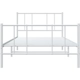  Metalni okvir kreveta uzglavlje i podnožje bijeli 100x190 cm | Eponuda.com