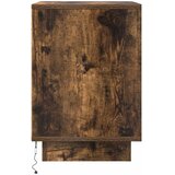  Noćni ormarići s LED svjetlima 2 kom dimljeni hrast 38x34x50 cm | shoptok.hr