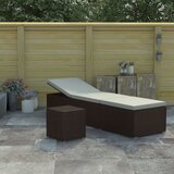 Maison Chic Ležalnik - Sončna ležalnik z blazino in čajno mizico poli ratan rjav, (22042912) | Shoptok.si