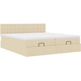  Otomanski okvir kreveta s madracima krem 180x200cm od tkanine | shoptok.hr
