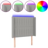 Maison Chic led posteljno vzglavje - vzglavna omarica - nočna omarica svetlo sivo 93x16x118/128 cm blago, (21713325) | Shoptok.si