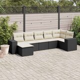  7-dijelni set vrtnih sofa od poliratana s jastucima crni | shoptok.hr