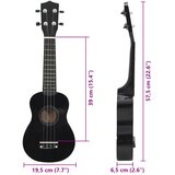  Set dječjeg ukulelea Soprano s torbom crni 23 " | shoptok.hr