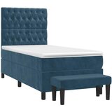  Box spring krevet s madracem tamnoplavi 90x200 cm baršunasti | shoptok.hr