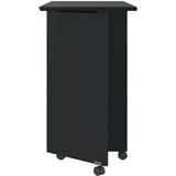 vidaXL Rolling Cabinet z mizo "MOSS" Black Solid Wood Pine | Shoptok.si