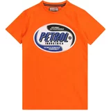 Petrol Industries Majica modra / oranžna / bela