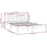  Posteljni okvir bel iz trdnega lesa 140x200 cm, (20644618) | Shoptok.si