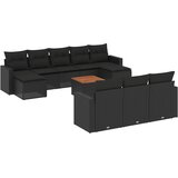  11-dijelni set vrtnih sofa od poliratana s jastucima crni | shoptok.hr