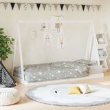 Otroški posteljni okvir bel 90x200 cm trdna borovina, (20787738) | Shoptok.si