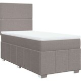 vidaXL Box spring postelja z vzmetnico taupe 90x200 cm blago | Shoptok.si