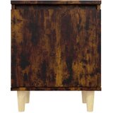  Noćni ormarić s drvenim nogama 2 kom dimljeni hrast 40x30x50 cm | Shoptok.si