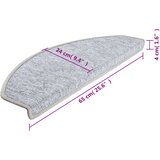  Otirači za stepenice 15 kom svijetlosivi 65 x 24 x 4 cm | shoptok.hr