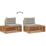  Zunanja garnitura za sedenje 4 Kos Naravna in svetlo siva, (5000271773) | Shoptok.si