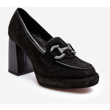Kesi Leather pumps with massive high heels Laura Messi 2706 Black | Shoptok.si